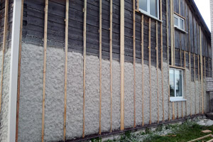 Напыление на стены - Эковата